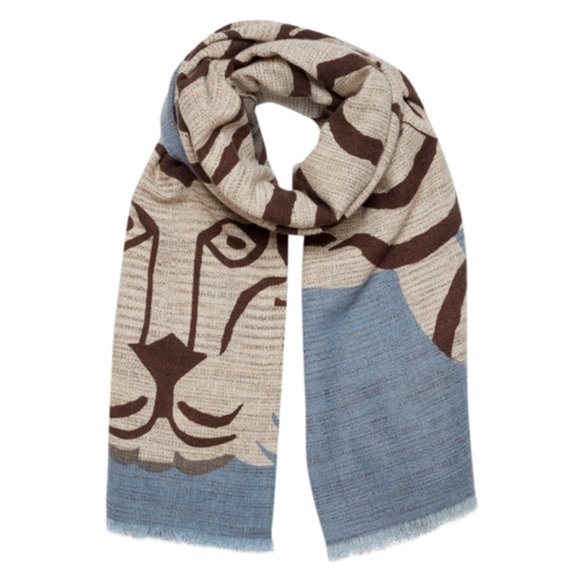 Inouitoosh Thylacine scarf blue tiger shawl wrap inoui - Picture 2 of 2